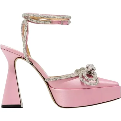 Crystal Bow Platform Heels , female, Sizes: 5 1/2 UK, 6 UK, 4 1/2 UK - Mach & Mach - Modalova