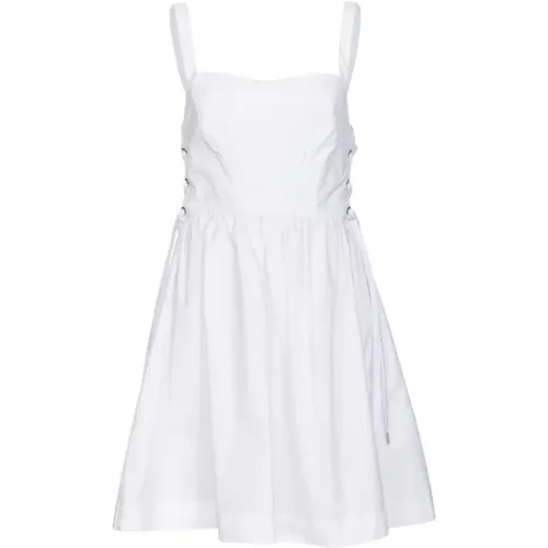 Kleid mit Herzausschnitt aus Baumwollpopeline - pinko - Modalova