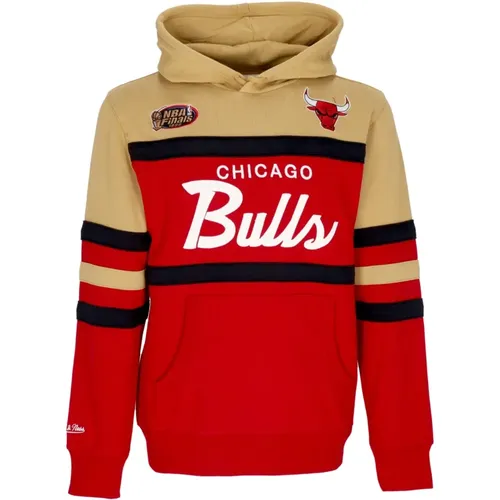 Hoodies, male, , Size: L Chicago Bulls NBA Head Coach Hoodie - Mitchell & Ness - Modalova