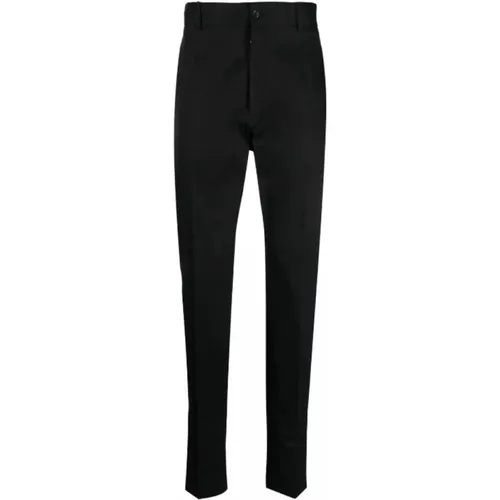 Schwarze hoch taillierte maßgeschneiderte Hosen , Herren, Größe: XL - Dolce & Gabbana - Modalova