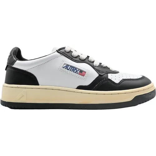 Schwarze Leder Low Top Sneakers - Autry - Modalova