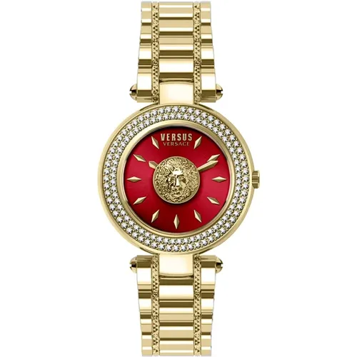 Brick Lane Red Dial Stainless Steel Watch , female, Sizes: ONE SIZE - Versus Versace - Modalova