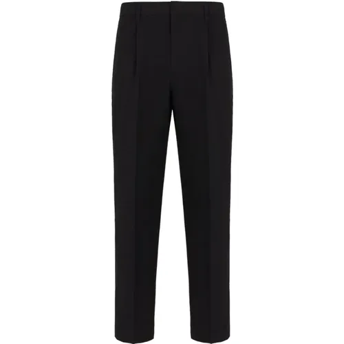 Seersucker Trousers Lightweight Elasticated Waistband , male, Sizes: 3XL - Emporio Armani - Modalova