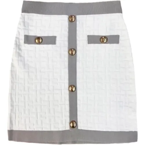 Ivory Pleated Skirts , female, Sizes: S, L, M - Elisabetta Franchi - Modalova