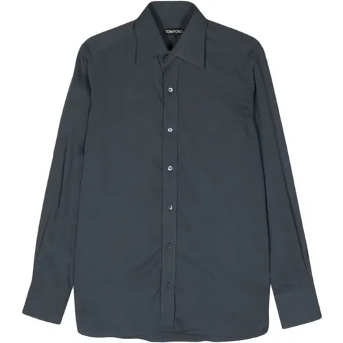Lyocell Blend Classic Shirt , male, Sizes: 2XL, L, M, 3XL - Tom Ford - Modalova