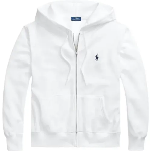 Zip-up Hooded Gilet in Cotton Blend , female, Sizes: L, M - Polo Ralph Lauren - Modalova