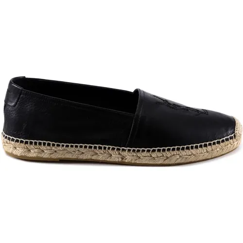 Espadrilles, male, , Size: 8 US Embroidered Leather Espadrilles - Saint Laurent - Modalova