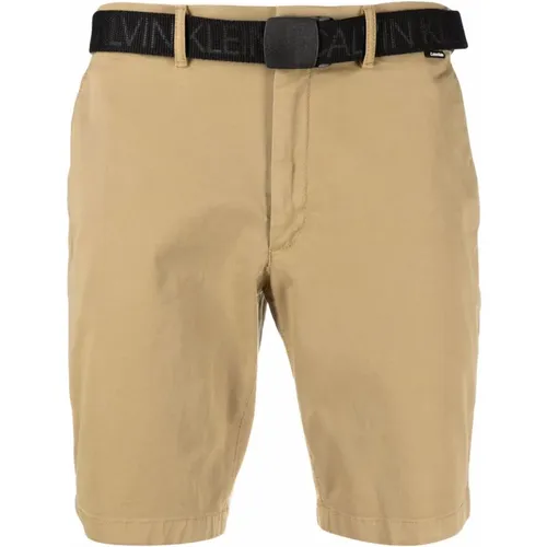 Antike Bronze Baumwoll Chino Shorts , Herren, Größe: W29 - Calvin Klein - Modalova