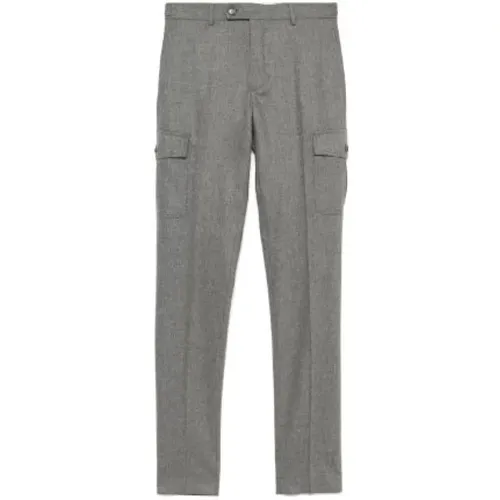 Straight Trousers, male, , Size: 2XL Cargo Wool Pants Heather Grey - Incotex - Modalova