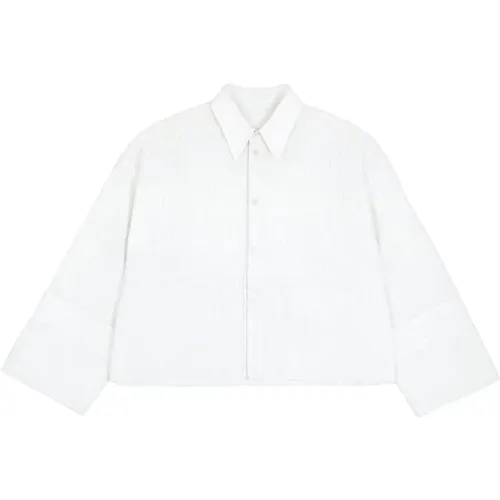 Extravagante Weiße Bluse mit Breiten Manschetten - MM6 Maison Margiela - Modalova