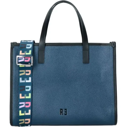 Blau Leder Shopper Tasche Astra , Damen, Größe: ONE Size - Rebelle - Modalova