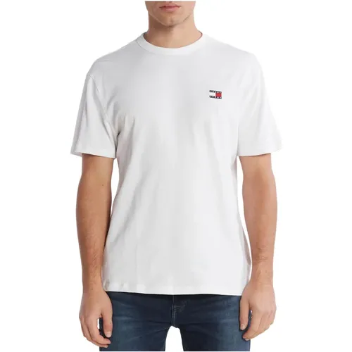 Regenerative Cotton Badge T-Shirt , male, Sizes: XL, L, 2XL, M, S - Tommy Jeans - Modalova