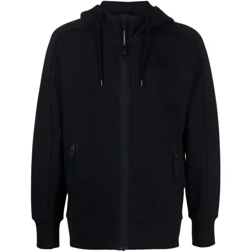 Goggles-detail navy zipped-up hoodie , male, Sizes: 2XL, 3XL - C.P. Company - Modalova