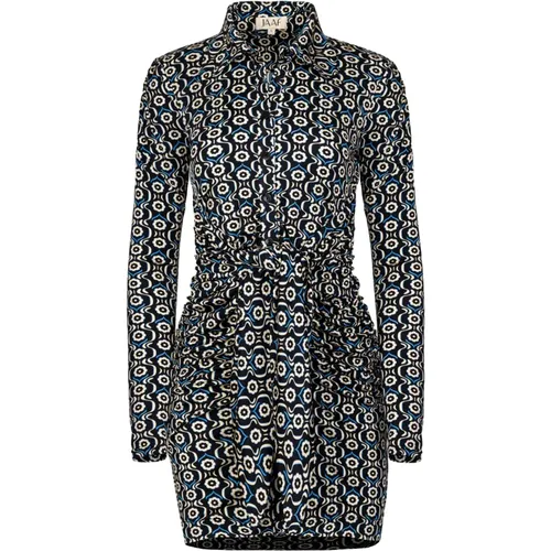 Shirt Dresses, female, , Size: XS Daisy Print Long Sleeve Stretch Jersey Dress - Jaaf - Modalova