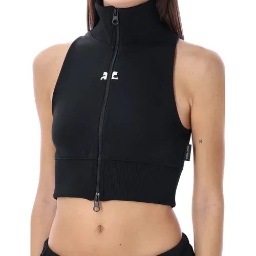 Sleeveless Tracktop Zip Vest , female, Sizes: M, S - Courrèges - Modalova