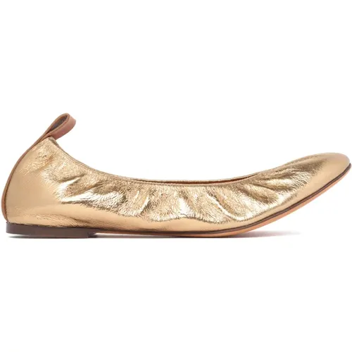 Ballerinas, female, , Size: 9 US Golden Flat Shoes - Lanvin - Modalova