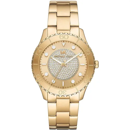 Watches, female, , Size: ONE SIZE Gold Stainless Steel Ladies Watch Mk6911 - Michael Kors - Modalova