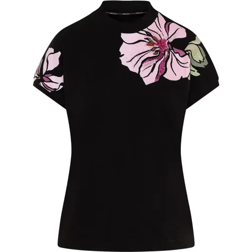 Blumenmuster T-Shirt , Damen, Größe: XS - Marc Cain - Modalova