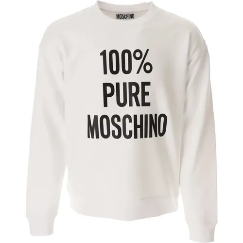 Sweatshirts, male, , Size: XL Pure Sweatshirt with Front Slogan - Moschino - Modalova