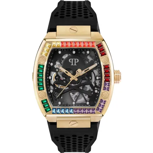 Watches, male, , Size: ONE SIZE Automatic Men's Watch The $keleton Rainbow - Philipp Plein - Modalova