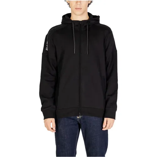 Zip-throughs, male, , Size: S Zip-Up Hooded Sweatshirt - Emporio Armani EA7 - Modalova