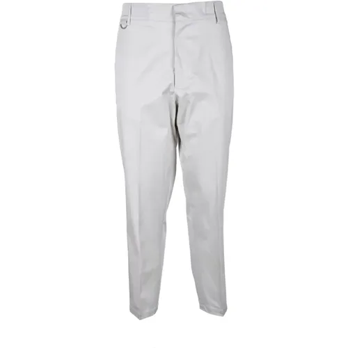 Straight Trousers, male, , Size: W32 Cotton Elastane Pants - Low Brand - Modalova