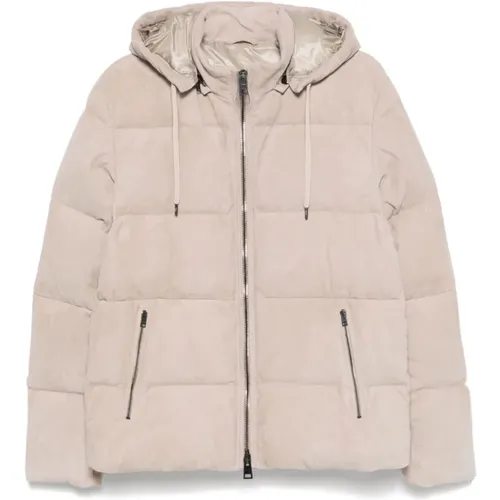 Beige Wildleder Pufferjacke Herno - Herno - Modalova