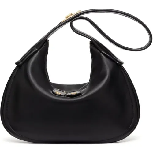 Leather Hobo Bag with Gold Hardware , female, Sizes: ONE SIZE - Valentino Garavani - Modalova