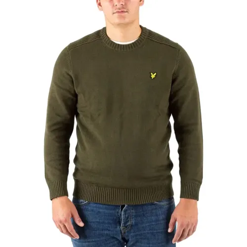 Sweatshirts, male, , Size: L Olive Crewneck Sweatshirt - Lyle & Scott - Modalova