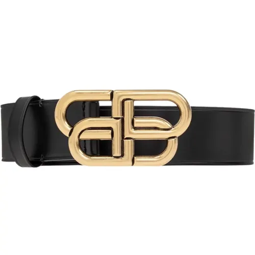 Leather belt with logo , Herren, Größe: 80 CM - Balenciaga - Modalova