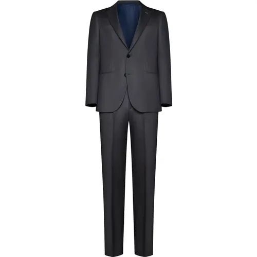 Charcoal Grey Wool Suit with Enamel Detail , male, Sizes: XL - D4.0 - Modalova