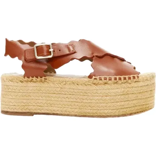 Pre-owned Sandals, female, , Size: 6 US Pre-owned Leather espadrilles - Chloé Pre-owned - Modalova