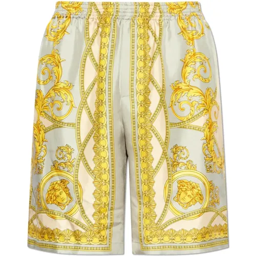 Casual Shorts, male, , Size: XL Silk shorts - Versace - Modalova