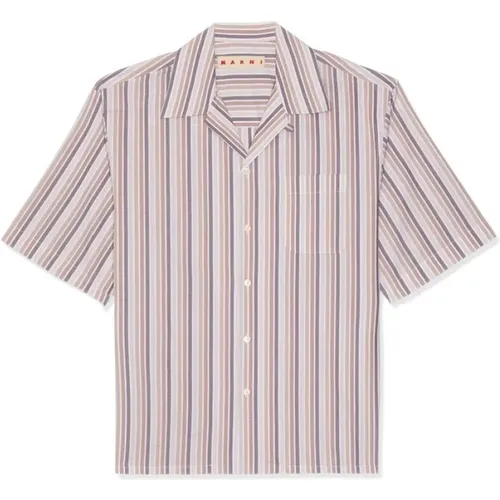 Beige Short Sleeve Shirt , male, Sizes: L - Marni - Modalova