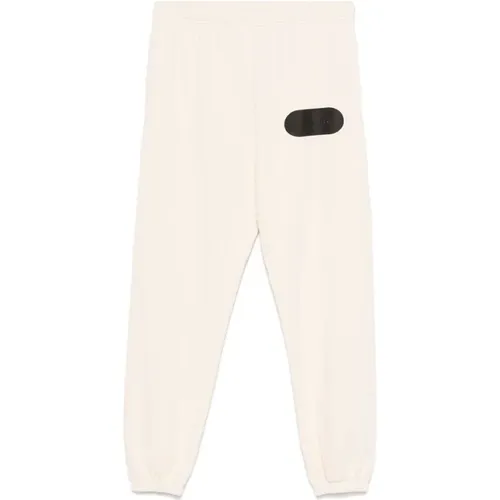 Sweatpants, male, , Size: XL Cream Cotton Jersey Graphic Print Pants - Gallery Dept. - Modalova