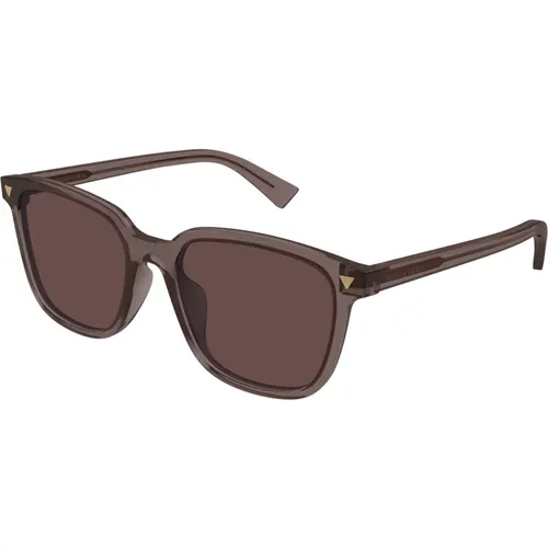 Braun/Rote Sonnenbrille Bv1255Sa , unisex, Größe: 55 MM - Bottega Veneta - Modalova