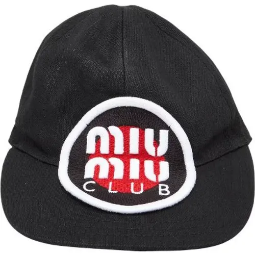 Pre-owned Accessories, female, , Size: ONE SIZE Pre-owned Cotton Hat - Miu Miu Pre-owned - Modalova