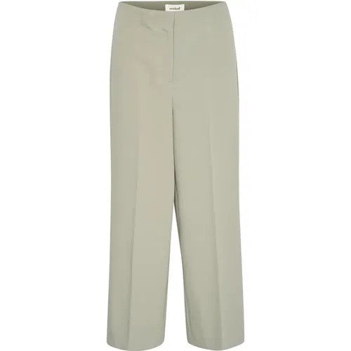 Wide Cropped Pants Shadow , female, Sizes: L, S, XL, 2XL, M - Soaked in Luxury - Modalova