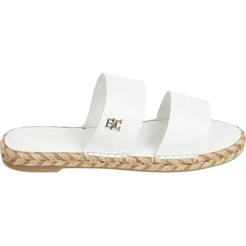 Beige Flache Sandalen für Frauen , Damen, Größe: 37 EU - Tommy Hilfiger - Modalova