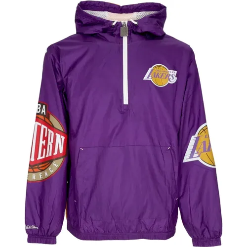 Sportswear, male, , Size: L Los Angeles Lakers Windbreaker Anorak - Mitchell & Ness - Modalova