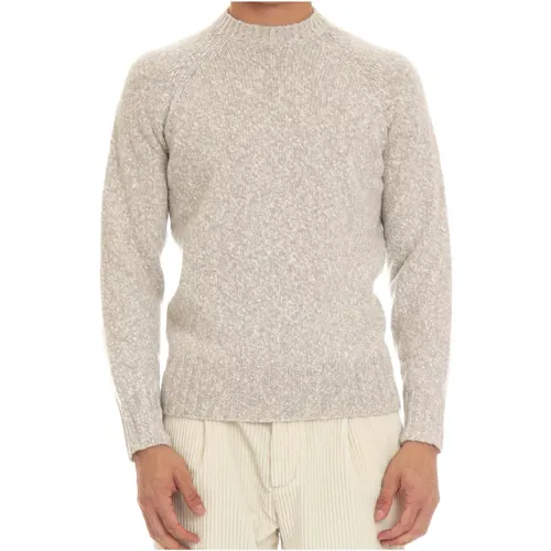 Bicolor Raglan Pullover Grau , Herren, Größe: M - Drumohr - Modalova