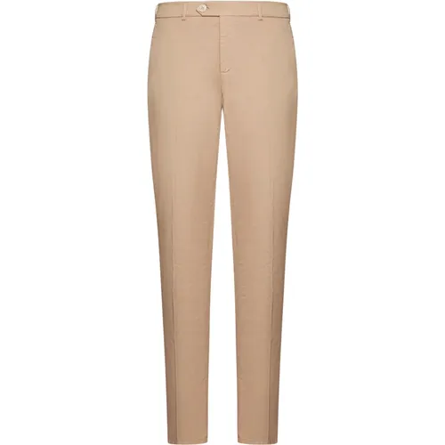 Stretch-Cotton Trousers with Turn-Up Hem , male, Sizes: M - BRUNELLO CUCINELLI - Modalova