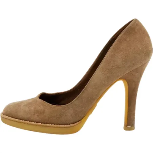 Pre-owned Pumps, female, , Size: 6 1/2 US Pre-owned Suede Round Toe Pumps - Gucci Vintage - Modalova