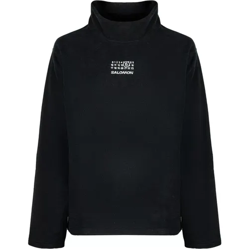 Turtlenecks, male, , Size: M High-Neck Drawstring Sweatshirt - MM6 Maison Margiela - Modalova