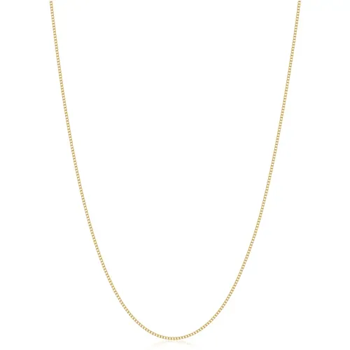 Mens Gold Cuban Link Chain in 1.2mm , Herren, Größe: S - Nialaya - Modalova