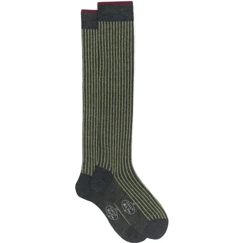 Eisen Grau Twin-Rib Wolle Baumwolle Socken , Herren, Größe: M - Gallo - Modalova