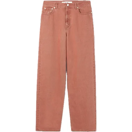 Lässige Weitgeschnittene Rote Denim Jeans , Damen, Größe: W31 - Séfr - Modalova
