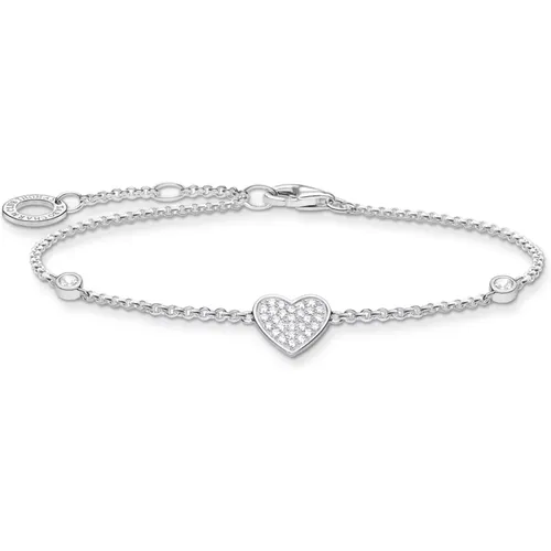 Heart Bracelet with Stones , female, Sizes: ONE SIZE - Thomas Sabo - Modalova