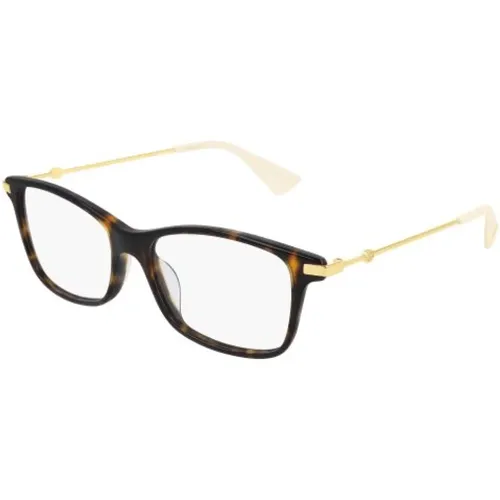 Gg0513Oa Havana Gold Transpare Glasses , unisex, Sizes: 55 MM - Gucci - Modalova