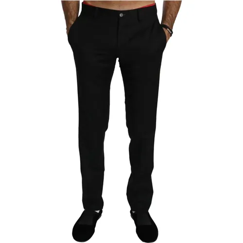 Chinos, male, , Size: XS Wool Dress Pants for Men - Dolce & Gabbana - Modalova